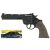 Gónher toy revolver, black plastic toy gun with wood effect handle, police toy