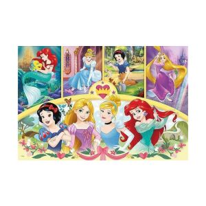 Trefl Disney Księżniczki Puzzle 24 elementy z Ariel, Kopciuszkiem, Królewną Śnieżką i Roszpunką - Puzzle