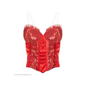 Piros csillogó fűző női jelmezhez, jelmezkiegészítő - Widmann