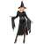 Black witch costume for women, size S, includes dress, belt, and hat