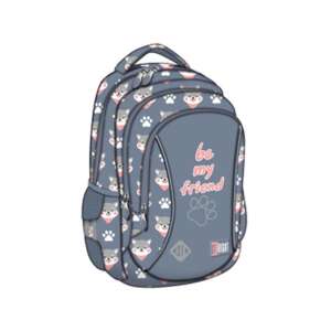 St.Right Be My Friend BP26 iskolatáska, szürke színű, cuki kutyás mintával, 15 inches - Unipap