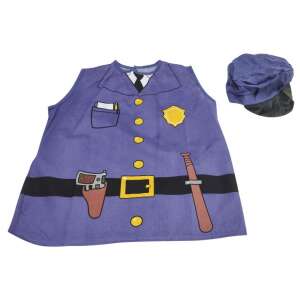 Policeman costume for kids, blue vest with badge, belt, gun, baton, and cap - Costume for Kid