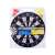 17 inch dartboard game with 6 darts, black and white design, with a clear plastic cover