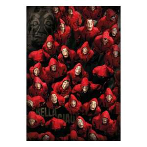 Clementoni La Casa de Papel puzzle 1000 de piese cu figurile iconice cu glugă roșie - Puzzle 3D & Puzzle cu burete