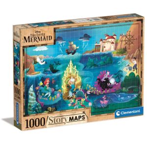 Clementoni Disney Mica Sirenă Story Maps Puzzle 1000 piese cutie - Clementoni Puzzle