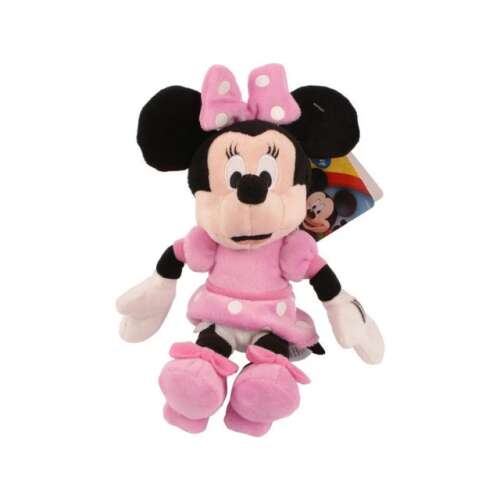 Minnie Mouse 20 cm plush toy, pink dress with white polka dots
