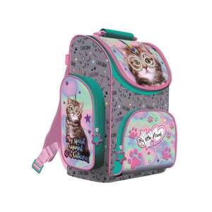 Catcorn holografischer ergonomischer Schulrucksack, Einhorn- und Katzen-Design, grau, rosa, grün - Unipap