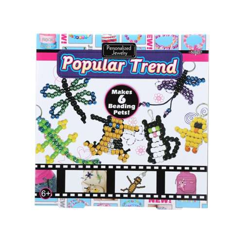 Popular Trend Perlen-Tiere Set, macht 6 Perlen-Tiere, beinhaltet Perlen, Schnur und Anleitung