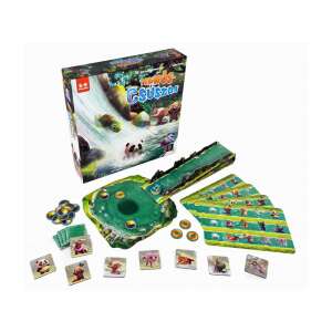 Teknőscsúszda társasjáték, szórakoztató családi játék 5-9 éveseknek, egy teknőssel, aki lecsúszik a folyón, hogy megtalálja a barátait - Gémklub