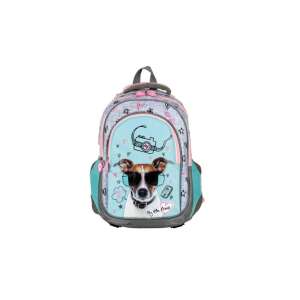 My Little Friend Dog Iskolatáska, Szürke és Kék Kutya Mintával - Unipap