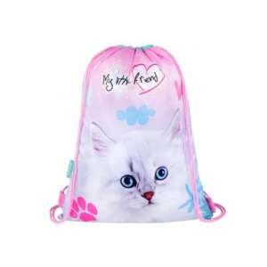 My Little Friend Katzen-Turnbeutel, rosa mit weißem Katzenmotiv - Unipap
