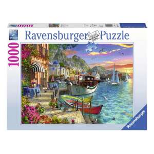 Ravensburger Puzzle mit 1000 Teilen, Fantasztikus Görögország, Griechischer Hafen mit Booten, Gebäuden und Möwen - Ravensburger Puzzle
