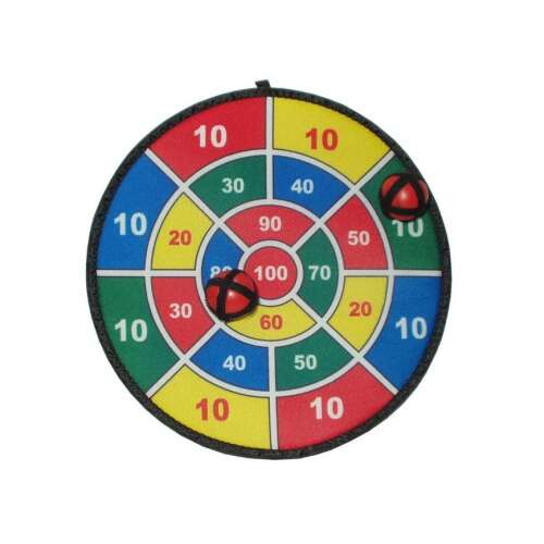 Farebná velcro dart šípka s priemerom 36 cm, 2 velcro loptičky a 2 velcro šípy