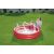 Red Bestway 3-Ring Inflatable Kiddie Pool 152x30cm with children playing in the garden