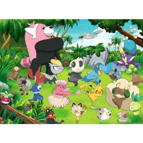 Pokemon kirakós játék, 300 darabos, dzsungel jelenettel, különféle Pokemon karakterekkel - Játék