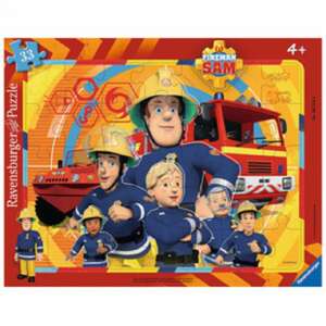 Fireman Sam 33 piece puzzle by Ravensburger, featuring Fireman Sam and his team - Puzzle