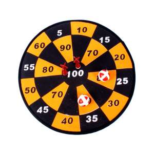 Klebe-Dart-Scheibe mit 2 Dartpfeilen und 2 Bällen, 36 cm Durchmesser - Dartboard & Zubehör