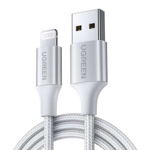 UGREEN Lightning USB kábel, 1,5m, Ezüst, 2,4A Gyors Töltési, Adatátvitel