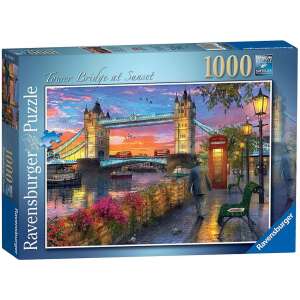 Puzzle 1000 db - Tower Bridge naplementében 85613183 Puzzle - Emberek - Épület
