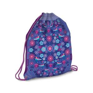 Geantă de sport Catalina Estrada cu șnur, albastră, cu model cu colibrî și flori - Ars Una