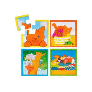 Puzzle Dikkie Dik 4 in 1, cu un pisoi drăguț și prietenii lui - Puzzle