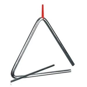 Goki Triangulum Musikinstrument, 10,7 cm Stahldreieck mit Schlägel - Goki