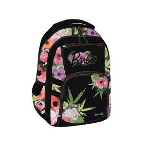 Schwarzer Barbie Schulrucksack mit Blumenmuster - Starpak