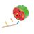 Ikonka Magnetic Wooden Toy with Worms and Apple - Green, Red, angled view