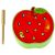 Ikonka Magnetic Wooden Apple Toy with Worms and Magnetic Stick