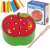 Wooden apple with magnetic worms, a fun and educational toy for toddlers