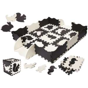 Szivacs puzzle szőnyeg 114cmx114cmx1cm (25db) #fekete-fehér 86015905 Szivacs puzzle