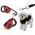 Retractable dog leash, red, 5 meters, for dogs up to 14 kg