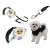 Retractable dog leash with owl pattern, 5m long, for small dogs up to 8kg
