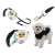 Retractable dog leash with owl pattern, 5m long, for small dogs up to 8kg
