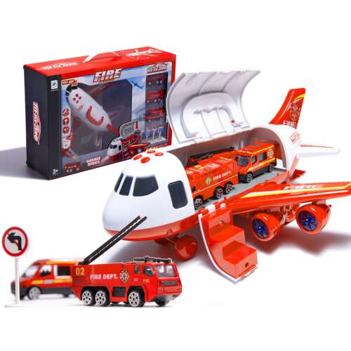 Dopravné lietadlo + 3 hasičské vozidlá
