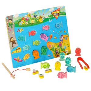 Ikonka Montessori magnetisches Holzangelspiel mit Bienen, Lernspielzeug für Kleinkinder - Entwicklungsspiele für Kinder im Kindergartenalter