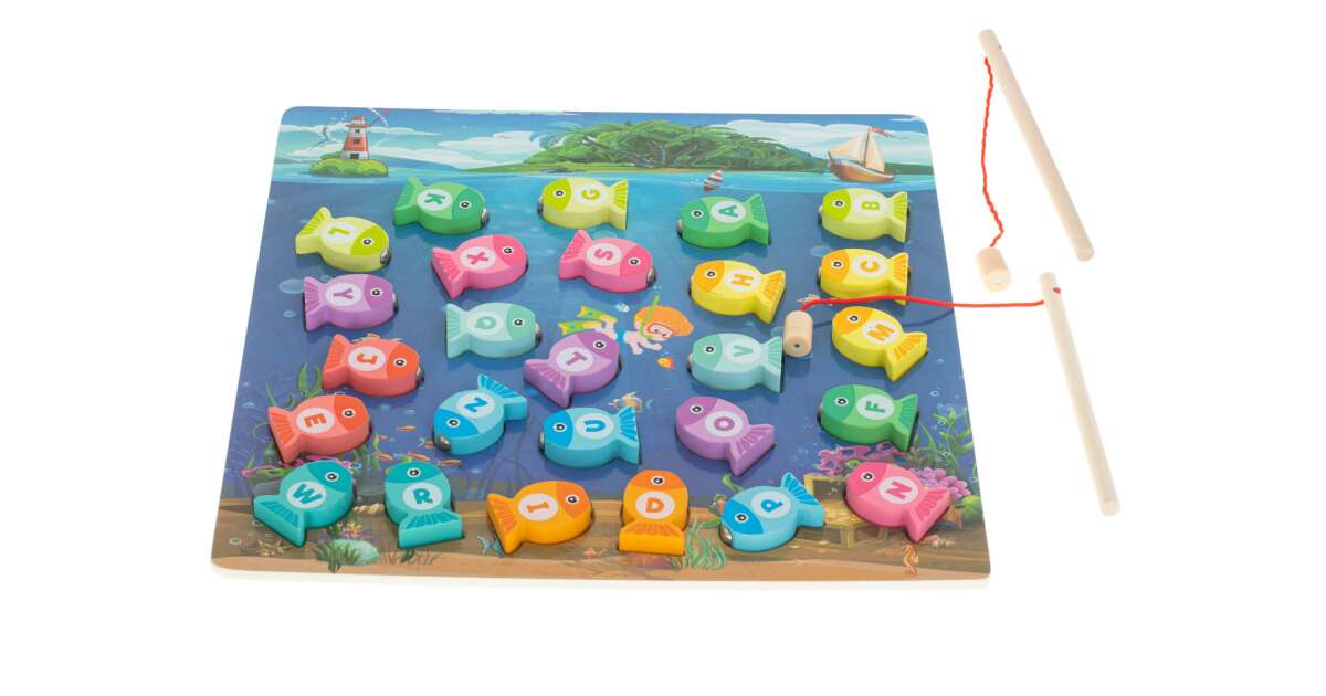 Montessori wooden fish fishing magnetic toy