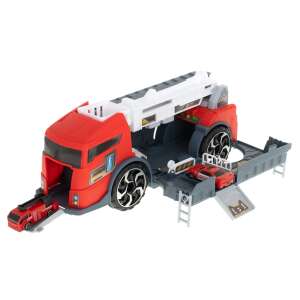 Camion de transport TIR 2in1 jucărie stație de pompieri cu 3 mașini - Mașină de lucru pentru copii