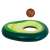 Inflatable avocado pool float with a brown ball, green and yellow colors