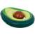Inflatable avocado pool float with a brown ball inside, green and yellow colors