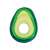 Top view of inflatable avocado pool float, green and yellow colors