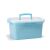 Blue plastic toy storage box