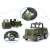 Green plastic toy military jeep with black wheels