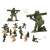 Green plastic toy soldiers with guns and rocket launchers