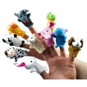 Set of 10 puppet plush animal mascots