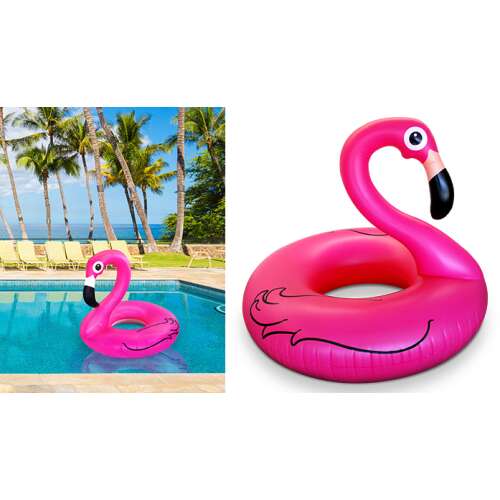 Ikonka felfújható Úszógumi 90cm - Flamingó #rózsaszín 