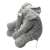 Angled view of Grey Plush Elephant Toy