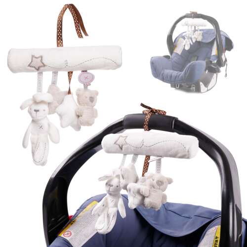 Jucărie pentru cărucior și cărucior pentru copii - Animale #grey-white