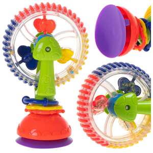 Multi-colored baby toy, a spinning wheel with suction cup, for babies to play with - JM