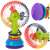 Multi-colored baby toy, a spinning wheel with suction cup, for babies to play with